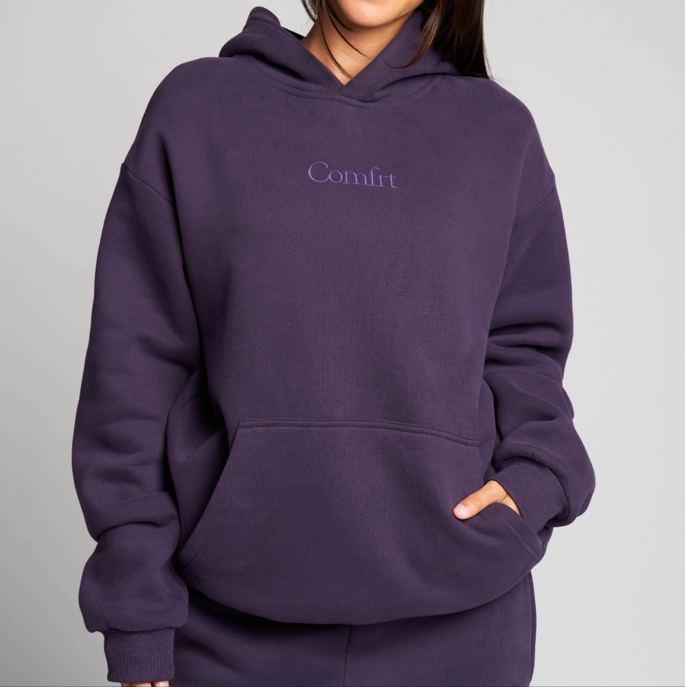 🥰2-Pc SeT ❤️NIP❤️ Comfrt SIGNATURE HOODIE & SWEATPANTS BLACKBERRY S/M - Picture 10 of 16